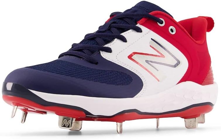 Woman wearing New Balance softball shoes on a baseball field