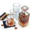 Italian Crafted Crystal Whiskey Decanter Set ELIDOMC 5PC 4 Glasses-4