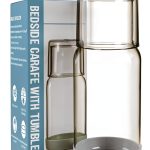 Wikapy Bedside Water Carafe – 18oz Glass with Silicone Coaster-0