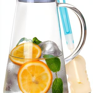 SUSTEAS Glass Pitcher 2.0L 68oz Borosilicate Carafe with Lid-0
