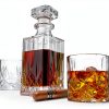 Italian Crafted Crystal Whiskey Decanter Set ELIDOMC 5PC 4 Glasses-5