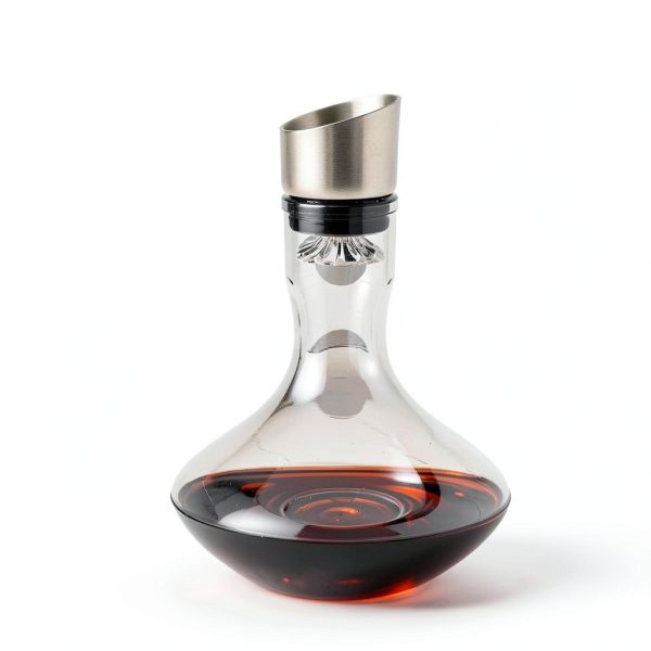 Wine Decanter VnoPerito Hand‑Blown Lead‑Free Crystal 1200ml Aerator-3