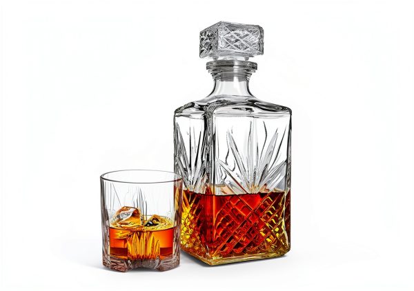 Bormioli Rocco Selecta Collection Whiskey Decanter – Sophisticated 33.75oz Diamond Decanter With Starburst Detailing – For Whiskey, Bourbon, Scotch & Liquor-2