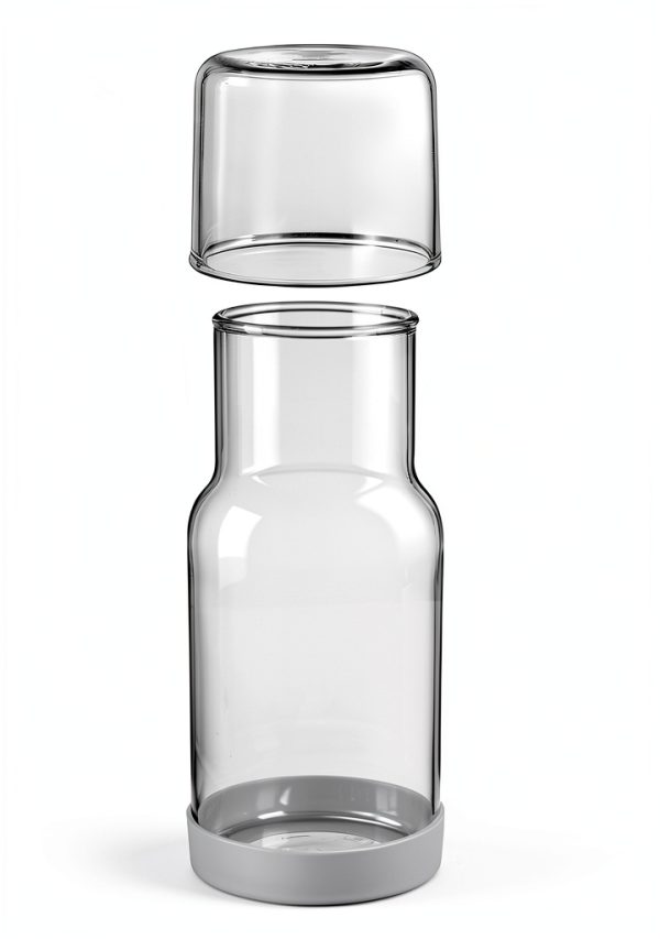 Wikapy Bedside Water Carafe – 18oz Glass with Silicone Coaster-5