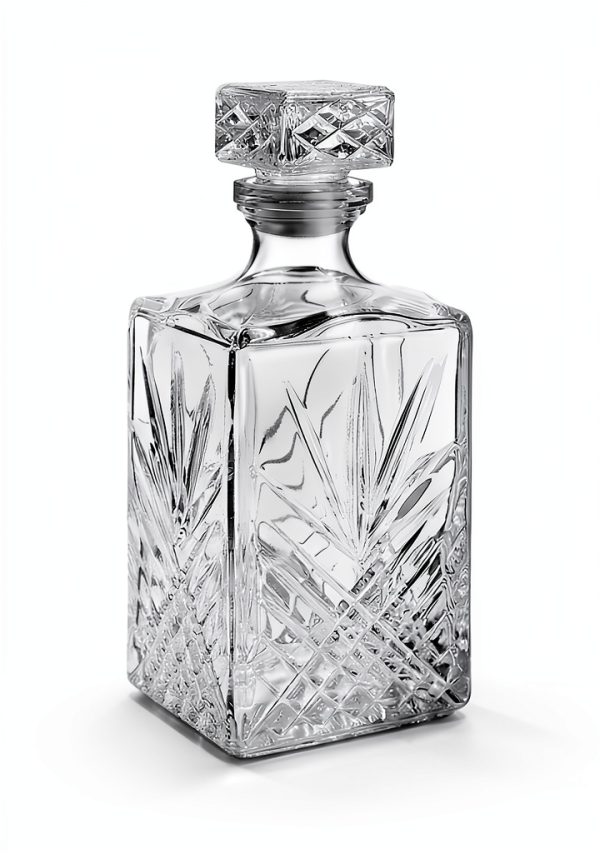 Bormioli Rocco Selecta Collection Whiskey Decanter – Sophisticated 33.75oz Diamond Decanter With Starburst Detailing – For Whiskey, Bourbon, Scotch & Liquor-3