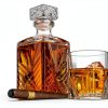 Bormioli Rocco Selecta Collection Whiskey Decanter – Sophisticated 33.75oz Diamond Decanter With Starburst Detailing – For Whiskey, Bourbon, Scotch & Liquor-1
