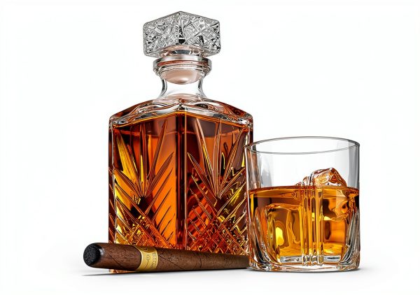 Bormioli Rocco Selecta Collection Whiskey Decanter – Sophisticated 33.75oz Diamond Decanter With Starburst Detailing – For Whiskey, Bourbon, Scotch & Liquor-1