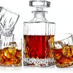 Italian Crafted Crystal Whiskey Decanter Set ELIDOMC 5PC 4 Glasses-0