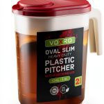Oval Pitcher 2-Pack VOXRO - 1 Gallon Flip-Top Lid, Blue Red-0