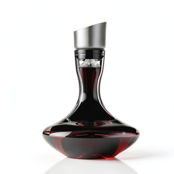 Wine Decanter VnoPerito Hand‑Blown Lead‑Free Crystal 1200ml Aerator-4