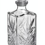 Bormioli Rocco Selecta Collection Whiskey Decanter – Sophisticated 33.75oz Diamond Decanter With Starburst Detailing – For Whiskey, Bourbon, Scotch & Liquor-0