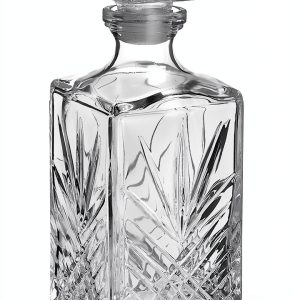 Bormioli Rocco Selecta Collection Whiskey Decanter – Sophisticated 33.75oz Diamond Decanter With Starburst Detailing – For Whiskey, Bourbon, Scotch & Liquor-0