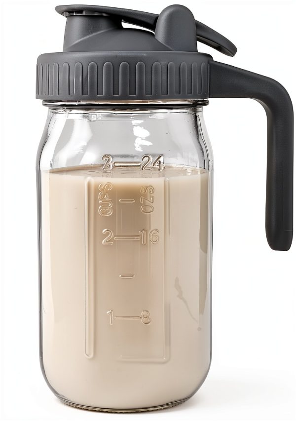 Breast Milk Pitcher Jug 32oz Mason Jar JunVpic Airtight Pour Spout-0