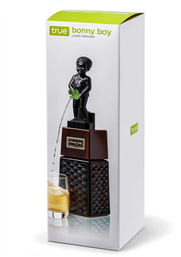 True Bonny Boy Liquor Dispenser Glass 16oz Black Drink Dispenser-10