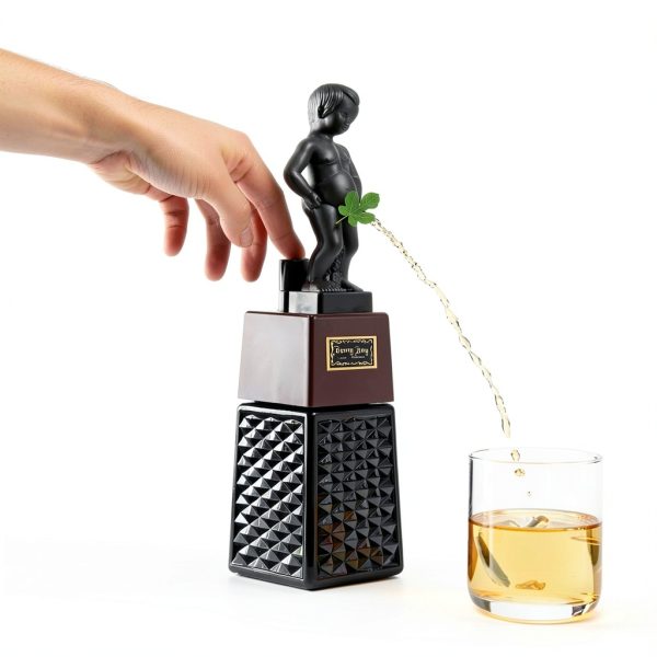 True Bonny Boy Liquor Dispenser Glass 16oz Black Drink Dispenser-4